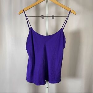 Vintage Victoria's Secret Gold Label 100% Silk Medium Deep Purple Tank Top Flowy